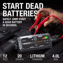 Load image into Gallery viewer, NOCO Boost Sport GB20 - 500 AMP 12 Volt - Emergency Car Booster Jump Starter