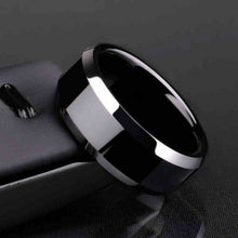 Load image into Gallery viewer, Mens stainless steel ring wedding band - Black