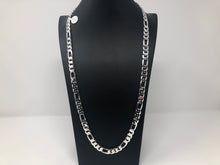 Load image into Gallery viewer, Genuine 925 sterling silver figaro link chain neckalce 12mm 30”