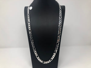 Genuine 925 sterling silver figaro link chain neckalce 12mm 30”