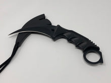 Load image into Gallery viewer, Karambit fixed blade self defense fighting knife black