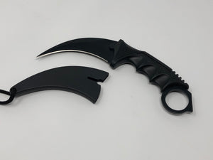 Karambit fixed blade self defense fighting knife black